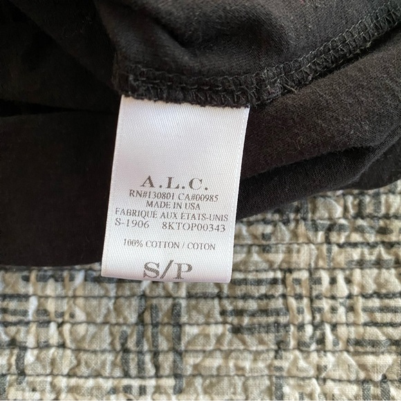 A.L.C. Black Puff Sleeve Tee T-Shirt Top Size Small S - Picture 6 of 7